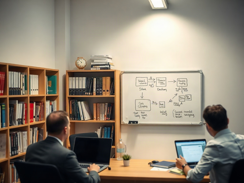 Documentary photo of a small consulting office interior in Şişli Istanbul