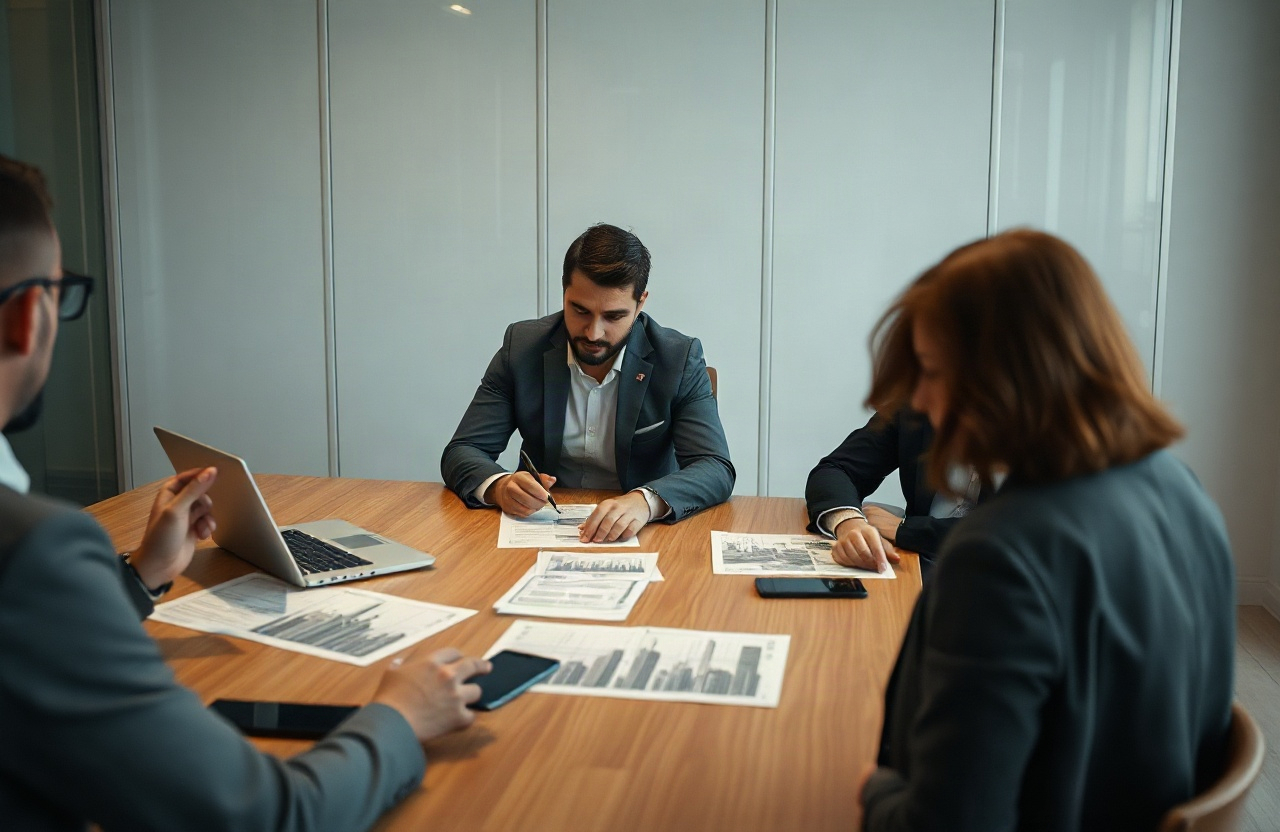 Documentary photo of a mid-sized Turkish industrial company meeting room in Istanbul